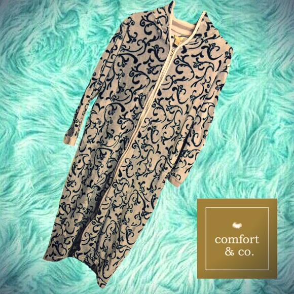 Comfort & Co Gray Fleece Zip Robe Large - Picture 1 of 4